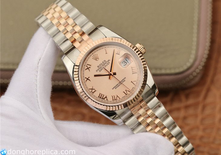 Đồng hồ Rose Gold Rolex Datejust Replica 1:1 - Sở hữu sức hút từ mọi góc cạnh