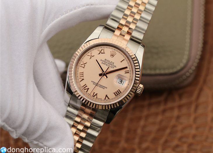Đánh giá tổng thể đồng hồ Rose Gold Rolex Datejust Replica 1:1