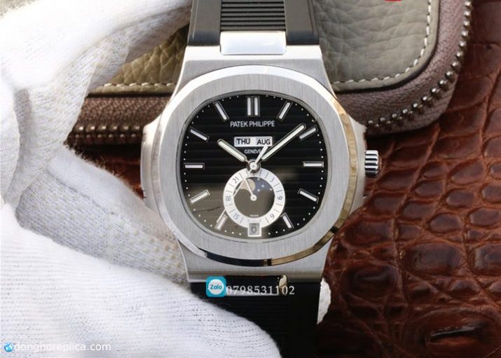 Giới thiệu mẫu đồng hồ đeo tay nam Patek Philippe nautilus calendar Replica 1:1