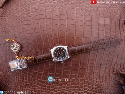Đồng hồ Rolex dây da nam siêu cấp 1:1