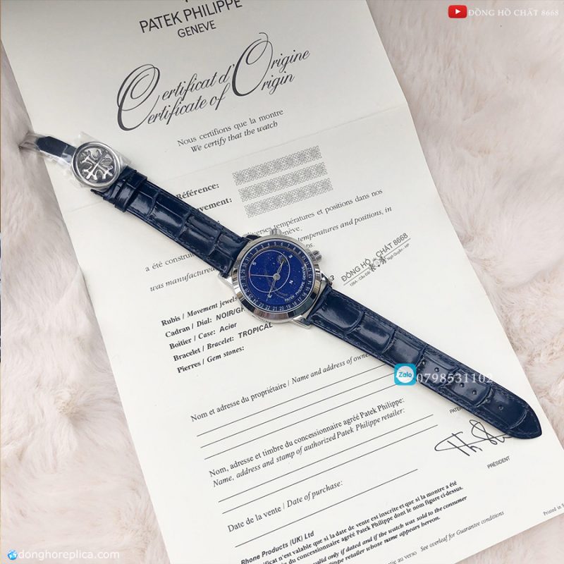 Đồng hồ nam Patek Philippe dải ngân hà Geneve 6102P-001 đẳng cấp 18 Thiết kế dây của đồng hồ Patek Philippe chuẩn cao cấp nhất