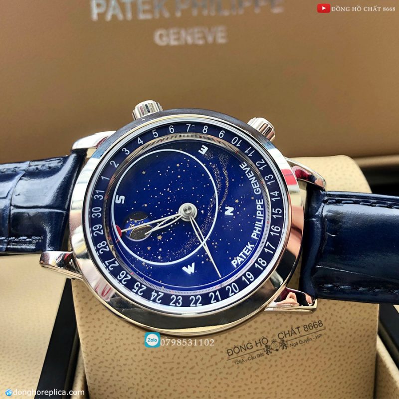 Đồng hồ nam Patek Philippe dải ngân hà Geneve 6102P-001 đẳng cấp 17 Mặt số là một bản đồ sao và các thiên thể