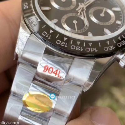 Dây khóa đồng hồ Rolex daytona mặt đen sát bản hãng