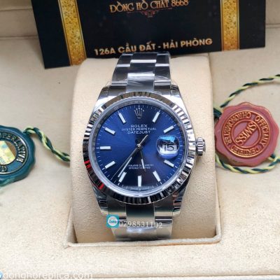 Giới thiệu đồng hồ nam Rolex Datejust 41mm blue dial cọc vạch dạ quang