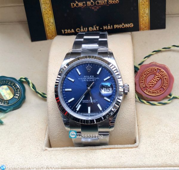 Giới thiệu đồng hồ nam Rolex Datejust 41mm blue dial cọc vạch dạ quang