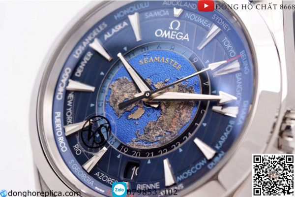 Mặt kính sapphire nguyên khối được sử dụng trong Omega Seamaster Aqua Terra GMT Worldtimer