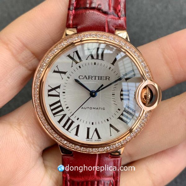 Đồng Hồ Nữ Cartier Ballon Bleu 36mm WJBB0034 White Dial Red Strap