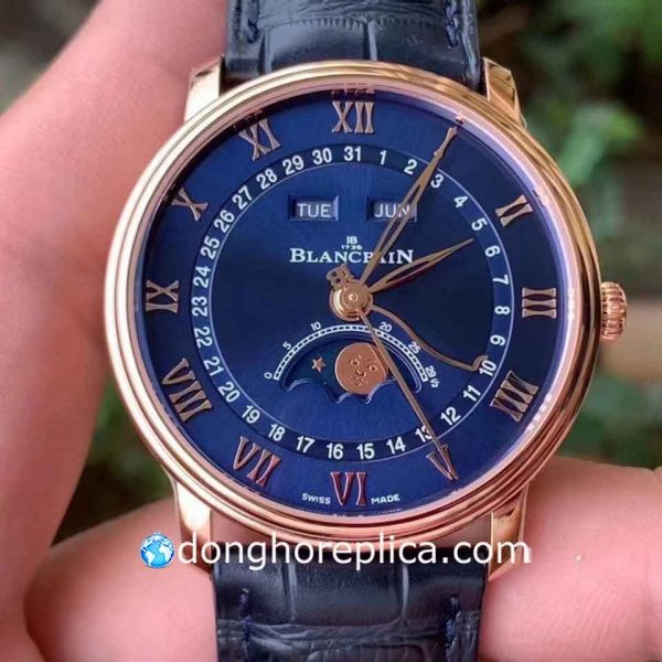 Đồng Hồ Blancpain Villeret Ultraplate Blue Dial Rose Gold 6654 3640 55B