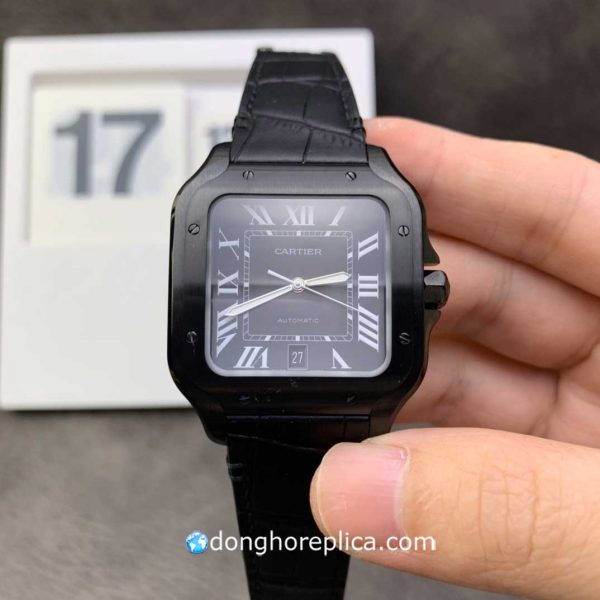 Đồng Hồ Cartier Santos 100 Medium 2878 Ceramic Black Dial Vietnam