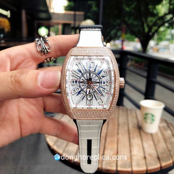 Đồng Hồ Franck Muller Vanguard Yachting V45 Rose Gold White Dial