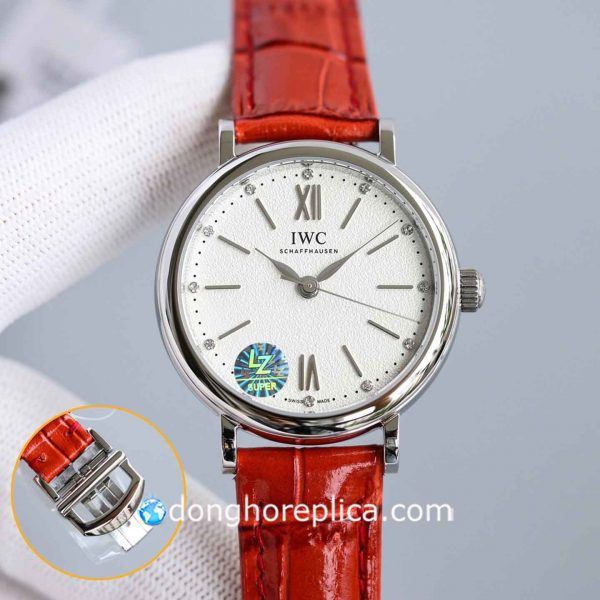 Đồng Hồ Nữ IWC Schaffhausen IW357408 Portofino White Dial Red Strap