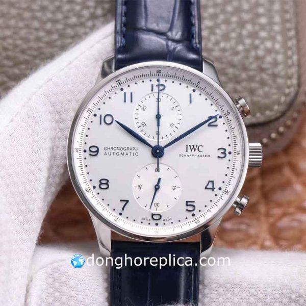 Đồng Hồ IWC Portugeiser IW371605 Chronograph White Dial & Blue Strap