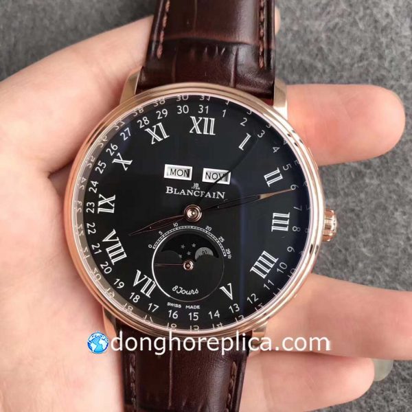 Đồng Hồ Blancpain Villeret Moonphase Black Dial 6639 3637 55B