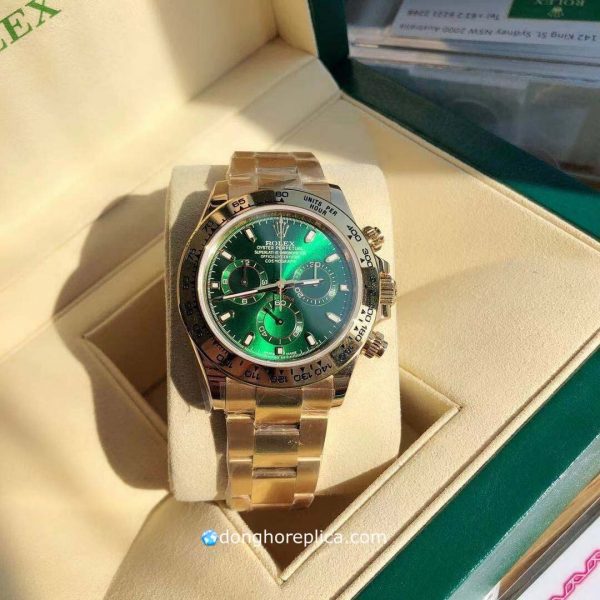 đồng hồ Rolex Cosmograph Daytona Bọc Vàng 18K Mặt Xanh Green