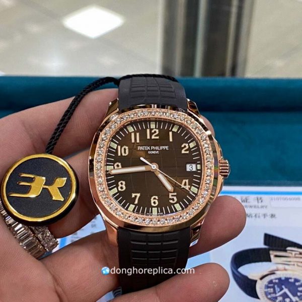 Đồng Hồ Patek Philippe Aquanaut Bọc Vàng 18K Kim Cương Thiên Nhiên