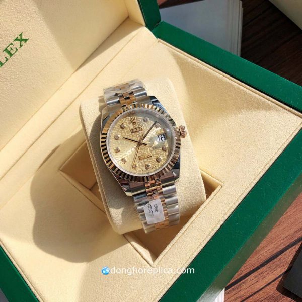 đồng hồ Rolex Datejust Demi Bọc Vàng 18K Mặt Vi Tính Dây Jubilee