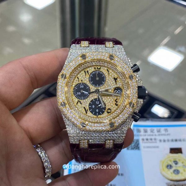 Đồng Hồ Chế Tác Kim Cương Thiên Nhiên Audemars Piguet Vàng 18K