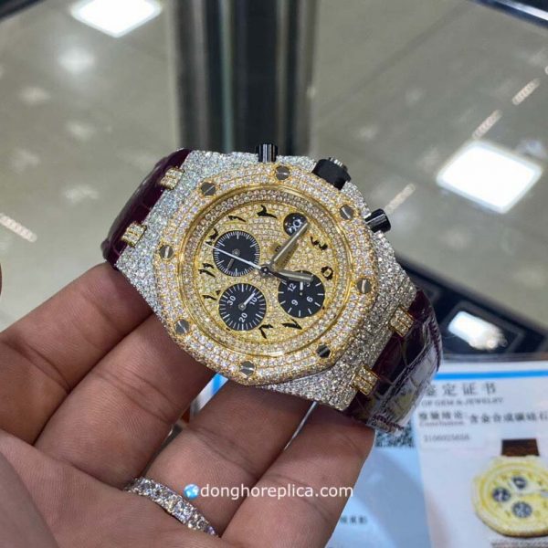 Đồng Hồ Chế Tác Kim Cương Thiên Nhiên Audemars Piguet Vàng 18K