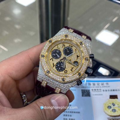 Đồng Hồ Chế Tác Kim Cương Thiên Nhiên Audemars Piguet Vàng 18K
