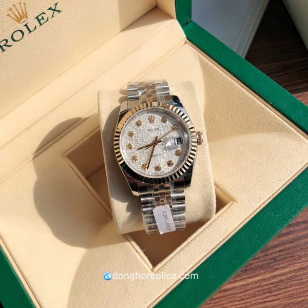 Đông Hồ Rolex Datejust Demi Bọc Vàng 18K Mặt Vi Tính Trắng