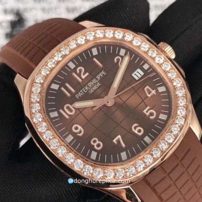 Đồng Hồ Chế Tác Vàng 18K Patek Philippe Aquanaut Độ Kim Cương