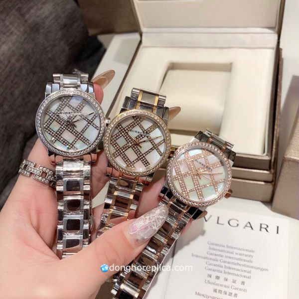 Đồng Hồ Nữ Burberry Dây Kim Loại Mặt Tròn Super Fake Cao Cấp