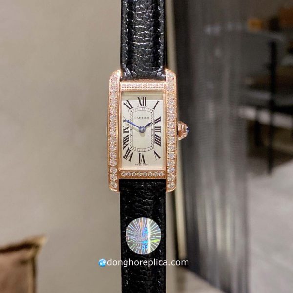 Đồng Hồ Nữ Cartier Tank Americaine Rose Gold Diamond 2503 Rep 1:1