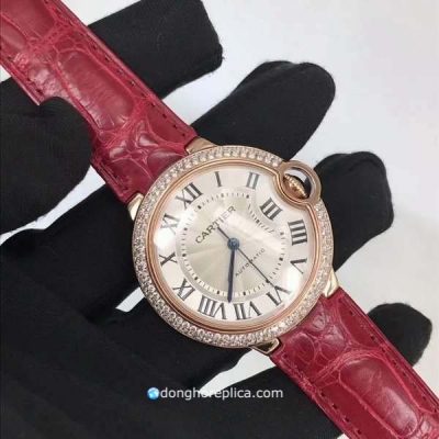 Đồng Hồ Chế Tác Vàng 18K Cartier Ballon Bleu Độ Kim Cương 36mm