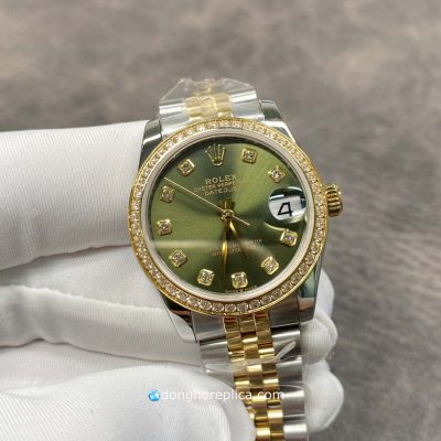 Đồng Hồ Nữ Rolex Datejust 31 Green Diamond 278383GNDJ Super Fake