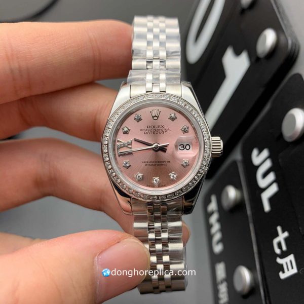 Đồng Hồ Nữ Rolex Datejust Pink Dial Jubilee 279384PRJ Super Fake