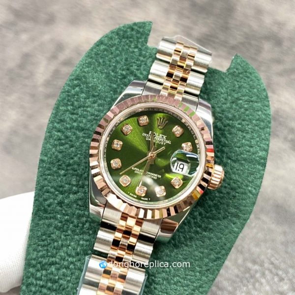 Đồng hồ Rolex Rose Gold 31mm Datejust 279171 Green Replica 1:1