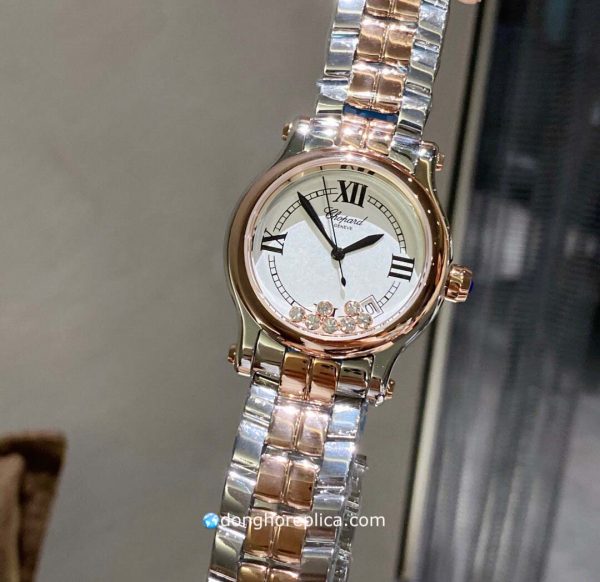 Đồng Hồ Nữ Chopard Happy Sport Dây Kim Loại Máy Quartz Thuỵ Sĩ Rep