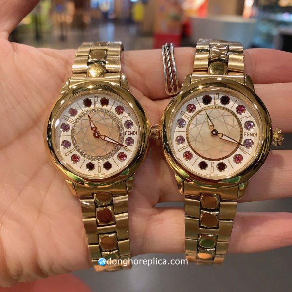 Đồng Hồ Nữ Fendi Crazy Carats Yellow Gold Quartz Swiss Siêu Cấp 1:1