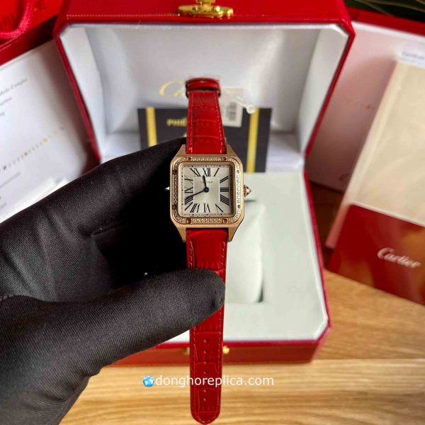 Đồng Hồ Nữ Cartier Replica BST Santos-Dumont CRWJSA0016 Rose Gold