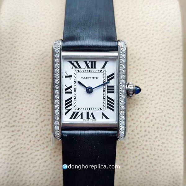 Đồng Hồ Nữ Cartier W4TA0016 Siêu Cấp Tank Must Diamond