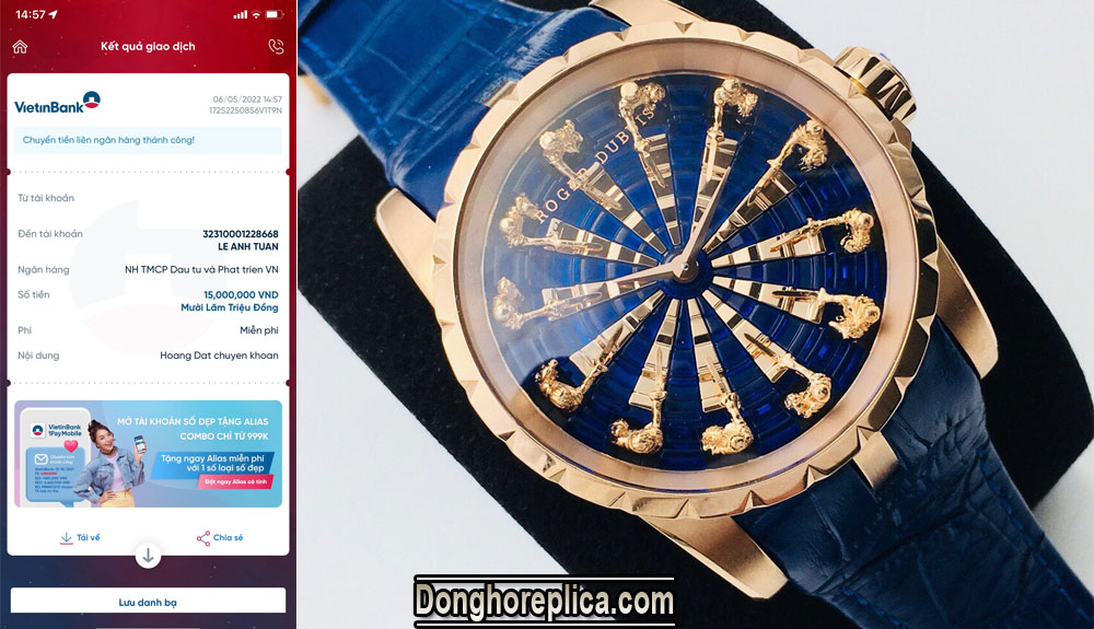 BST đồng hồ Roger Dubuis Super Fake Replica 1:1 cao cấp giá tốt tại Việt Nam