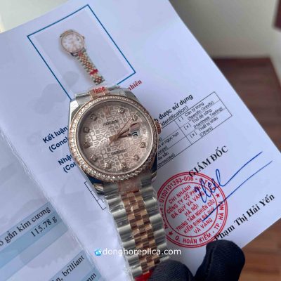 đồng hồ Rolex Siêu Cấp BST Datejust 116231 Demi Gold Everose Computer Dial 36mm