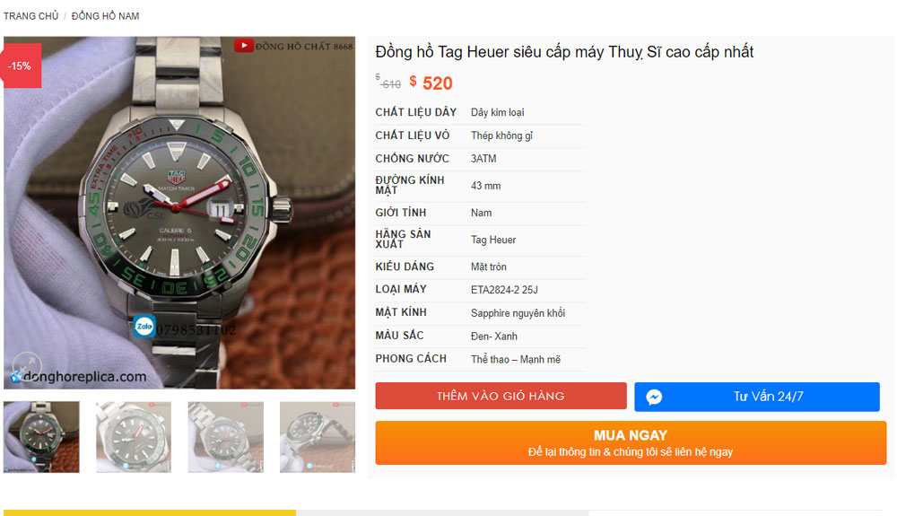💯 Đồng hồ Tag Heuer Fake , Super Fake cao cấp / Giá tốt nhất thị trường