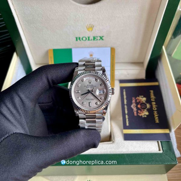 đồng hồ Rolex Siêu Cấp BST Day-Date 118239 SDP Diamond Silver Dial 36mm