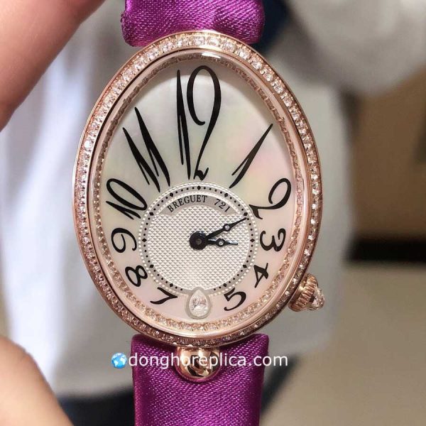 Đồng Hồ Nữ Breguet Replica BST Raine de Naples Pearl Rose Gold Viloet Strap