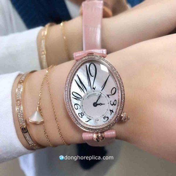 Đồng Hồ Nữ Breguet Reine de Naples Pearl Super Fake Tổng Hợp Màu