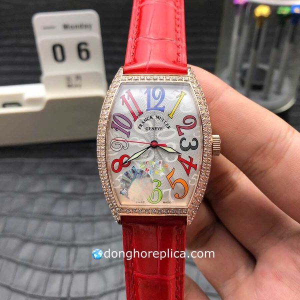 Đồng Hồ Nữ Franck Muller Replica BST Color Dreams Rose Gold Mặt Xà Cừ