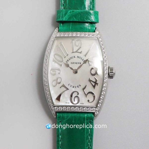 Đồng Hồ Nữ Franck Muller Replica 1:1 BST Cintree Curvex Green Quartz