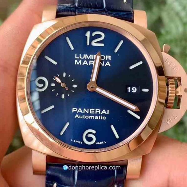 Đồng Hồ Panerai Super Fake BST Luminor Marina Gold Blue PAM01112 44MM