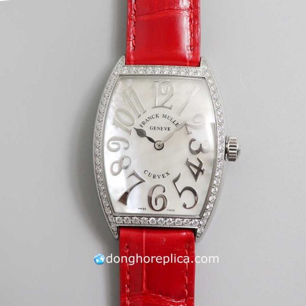 Đồng Hồ Franck Muller Replica BST Cintrée Curvex 6852 QZ DP AC White Red