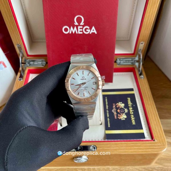 Đồng Hồ Nam Omega Siêu Cấp BST Constellation 123.20.38.21.02.002 Rose Gold