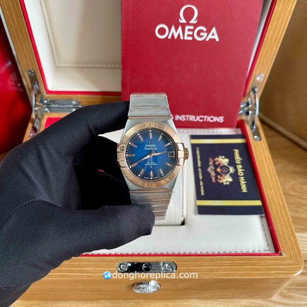 Đồng Hồ Omega Dây Kim Loại BST Constellation 12320382103001 Blue Dial