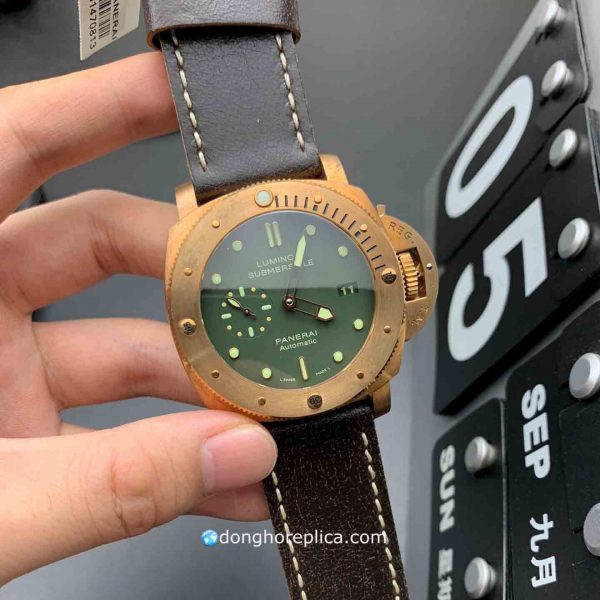 Đồng Hồ Panerai Siêu Cấp BST Luminor Submersible PAM382 SF V2 Bronze Green Dial