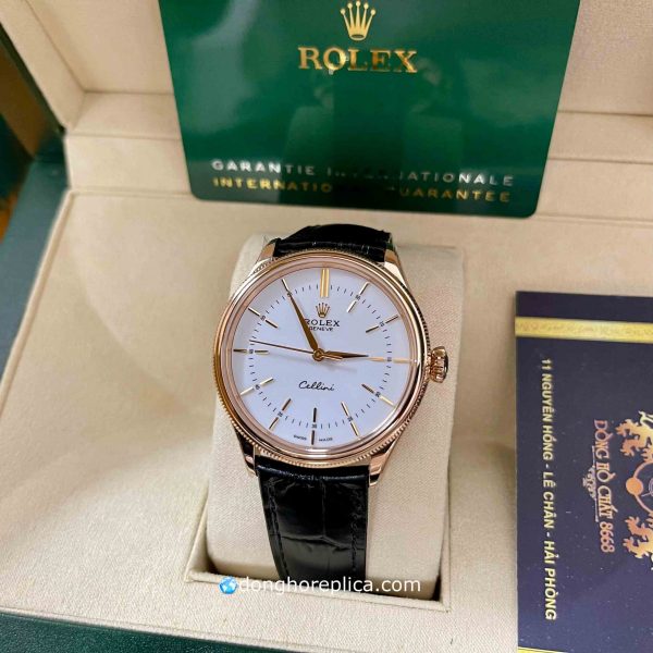 Đánh giá chi tiết đồng hồ Rolex Cellini 50505 Time Rose Gold White Index Dial 39mm