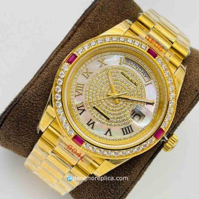 đồng hồ Rolex Replica BST Day-Date Diamond Automatic Yellow Gold